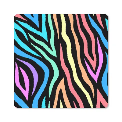 Produktbild von MuchoWow® Mauspad Mousepad Muster - Zebra - Farben 30x30 cm - Mousepads - Maus Mat - Pad - Mausunterlage - Gaming