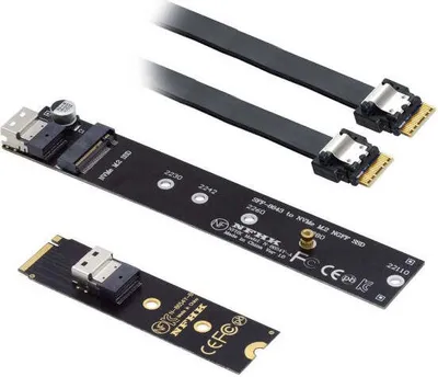 Produktbild von SFF-8654 Adapter NGFF M-key 40 cm NVME Kabel Stecker zu Buchse für Mainboard SSD