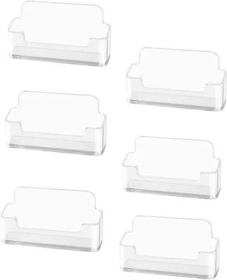 Imagen del producto de Soportes transparentes para tarjetas de visita, juego de 6 unidades, de acrílico, para oficina y hogar