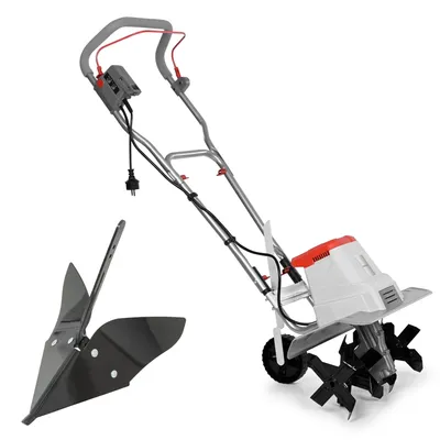Produktbild von IKRA Elektro Motorhacke IEM 1500 | 1500 W | 32–45 cm Arbeitsbreite | Arbeitstiefe bis 20 cm | klappbarer Holm | inkl. Transportrad & Häufelpflug