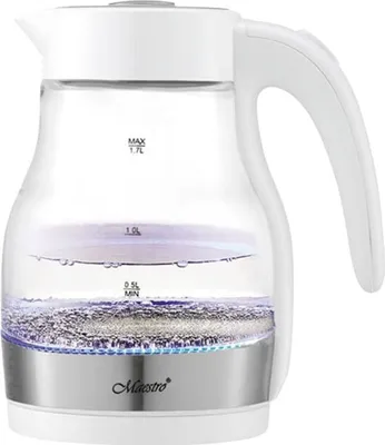 Produktbild von Maestro MR061 Wasserkocher 1 7 l 2200 W Transparent  Weiß