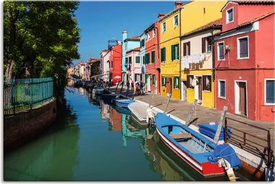 Produktbild von ARTland Leinwandbild Bunte Gebäude auf Insel Burano Venedig Größe: 60x40 cm