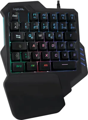 Immagine prodotto di LogiLink ID0181 Tastiera da gioco illuminata ad una mano, nera