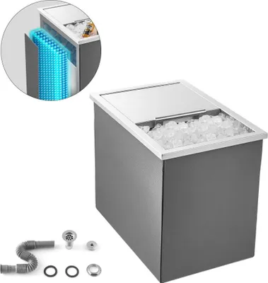 Produktbild von Einbau-Eisbox Eiskühler - Edelstahl Eisbehälter 455x305x400mm - Fassungsvermögen 27,1L