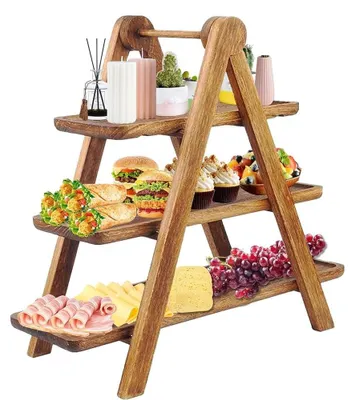 Obrázok produktu pre Drevený podnos na cupcakes, 3-poschodový