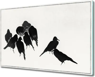 Produktbild von Coloray Hackbrett Herdabdeckplatte 80x52 cm Küchenbrett Kochplattenabdeckung Schneidebrett - Tiere Vögel