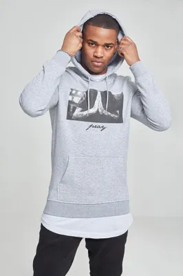 Productafbeelding van Herenhoodie Mr. Tee Pray, heather grey - maat XS