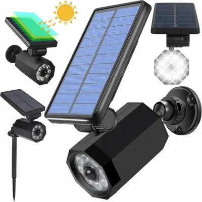 Immagine prodotto di Verk 12374 Illuminazione solare a LED per esterni con sensore di movimento, 9 LED, imitazione telecamera