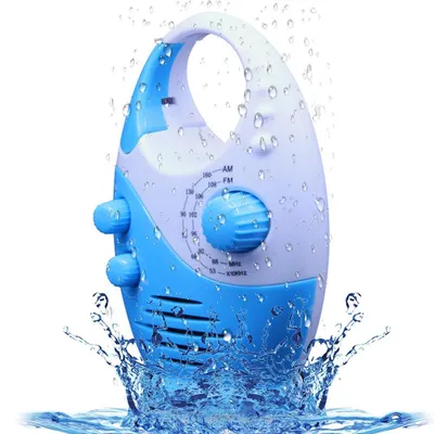 Produktbild von Wasserdichtes Duschradio mit einstellbarer Lautstärke, AM/FM-Tastenlautsprecher, kabelloses Duschradio mit Tragegriff
