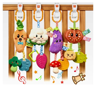 Produktbild von 4er Set Hängende Baby Rassel Spielzeuge, Kinderwagen Spielzeug für Babys von 0 bis 12 Monaten