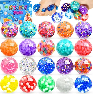 Immagine prodotto di P-jieyaqiu25 - Set di 20 palline antistress - Giocattoli antistress - Palline antistress per bambini e adulti - Palline riempite con perline di gel