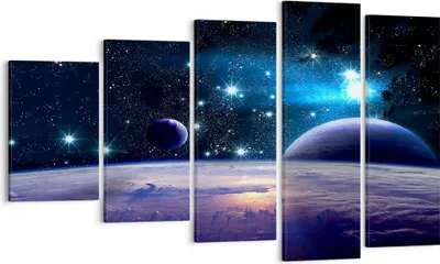 Produktbild von Bild auf Leinwand - Leinwandbild - Kosmos Planet - 100x60cm - Wand Bild - Wanddeko - Wandbilder - Leinwanddruck - Bilder - Kunstdruck - Wanddekoration - Leinwand bilder - Wandkunst - EG100x60-3575