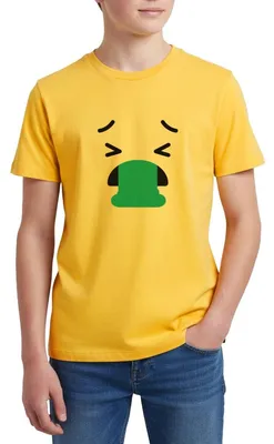 Produktbild von Spreadshirt Emoticon Übergeben Kostüm Karneval Gruppenkostüm Teenager Premium T-Shirt, 158/164 (12 Jahre), Sonnengelb