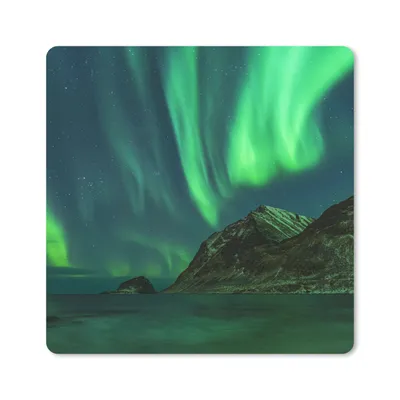 Produktbild von MuchoWow® Mauspad Mousepad Island - Nordlicht - Sternenhimmel 30x30 cm - Mousepads - Maus Mat - Pad - Mausunterlage - Gaming
