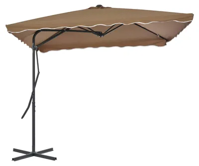 Obrázek produktu pro Zahradní slunečník s ocelovou tyčí 250 x 250 cm taupe