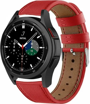 Produktbild von Strap-it Samsung Galaxy Watch 4 Classic 46mm Lederarmband (Rot)