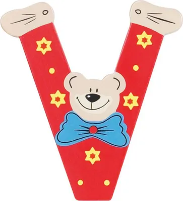 Produktbild von Playshoes Holzbuchstabe V - Bär OneSize