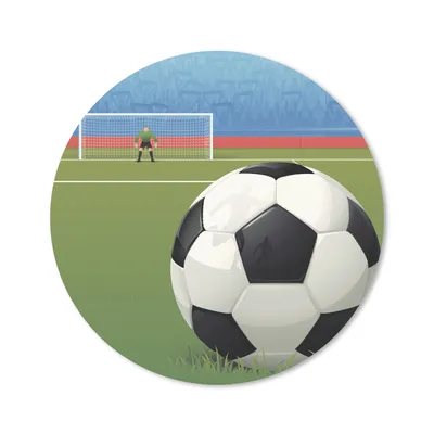 Produktbild von MuchoWow® Mauspad Mousepad Eine Illustration eines Fußballs auf dem Feld im Stadion - Jungen - Mädchen - Kinder 50x50 cm - Mousepads - Maus Mat - Pad - Mausunterlage - Vinyl