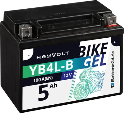 Produktbild von HeyVolt BIKE GEL Rollerbatterie YB4L-B 50411 12V 5Ah