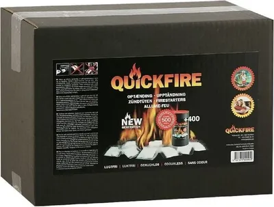 Produktbild von Sparpack 500 Ofenanzünder im Karton Kaminanzünder Quickfire Anzündtüten
