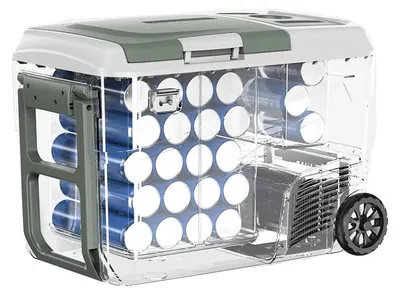 Image de Réfrigérateur de voiture, régulation de température à deux zones, glacière portable, 40 L