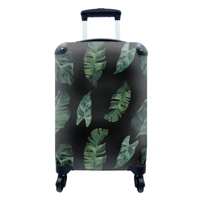 Produktbild von MuchoWow® Koffer Handgepäck Trolley Rollkoffer Kleine Reisekoffer mit 4 Rollen - Muster - Pflanzen - Blätter - Cabin Size < 55x40x23 cm & 55x40x20 cm - Fotokoffer - Kabinenkoffer - Boardgepäck - Reise-Box - Reisekoffer - Reisegepäck - Koffer mit Bild - Trolley für Kinder