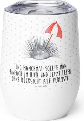 Produktbild von Mr. & Mrs. Panda Thermobecher Seeigel - Weiß - Geschenk, Selbstliebe, Meer, Lebe, glühweinbecher, Hier und Jetzt, thermosbecher, Edelstahlbecher, Achtsamkeit, Leben