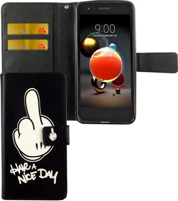 Produktbild von Handyhülle Tasche für Handy LG K8 / K9 2018 Have A Nice Day Schwarz
