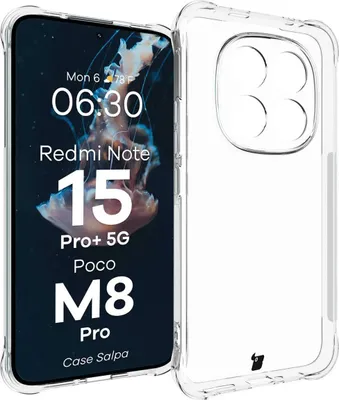 Produktbild von Flexible Handyhülle für Xiaomi Redmi Note 15 Pro Plus 5G / POCO M8 Pro 5G, Bizon Case Salpa, Transparent