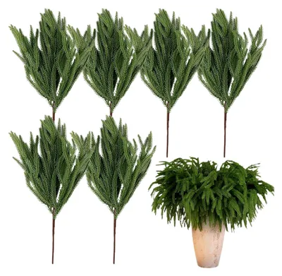 Produktbild von Künstliche Tannenzweige für Weihnachten, 45 cm, 6 Stück