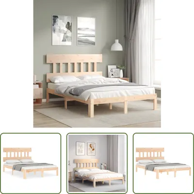 Produktbild von The Living Store Massivholzbett mit Kopfteil