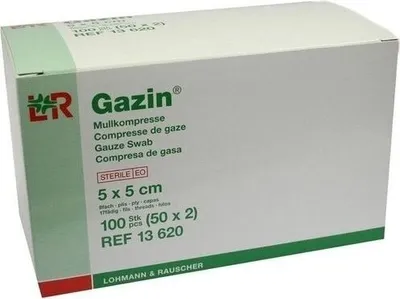 Zdjęcie produktu dla Lohmann Rauscher Gazin kompres jałowy 8-warstwowy 17-nitkowy 50 x 2 szt. 5 x 5 cm