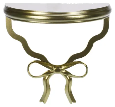 Productafbeelding van Meander console met strik, metaal, goudkleurig, 20x10x20 cm