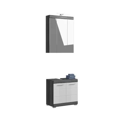 Produktbild von xonox.home Badkombination Scout Rauchsilber Nachbildung 60x191x34 cm