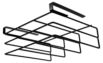Produktbild von Doppellagiger Schneidebrettständer Küchenorganizer mit Platzsparendem Aufbewahrungsregal unter Regal Schwarzes Küchenregal für Schnittbretter