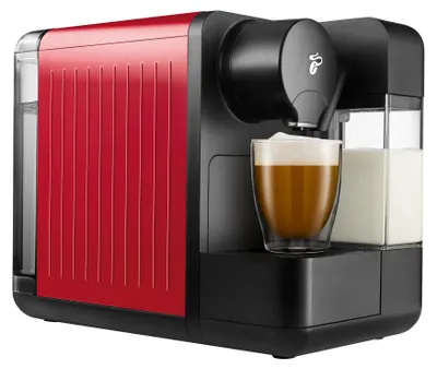 Produktbild von Tchibo Cafissimo "milk" Kapselmaschine für Kaffee, Espresso, Caffè Crema, Rot