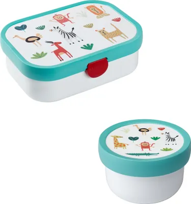 Produktbild von Mepal | Kinder Obst- und Bento Box | Campus meets Fruits | Spülmaschinenfest & BPA-frei | 300 & 750 ml | Mit Fächern, Gabel & Clip-Verschluss | Perfekt für Snacks & Mahlzeiten | Animal Friends