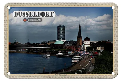 Produktbild von Blechschild Städte Düsseldorf Rheinuferpromenade 18x12cm Dekoration