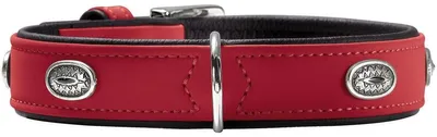 Immagine prodotto di Hunter collare Softie Stone 50 nickel art nubuck rosso/nappa nero, 36-44 cm
