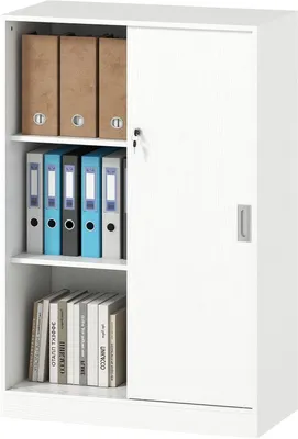 Imagen del producto de Armario de oficina - Estantería - Archivador - Mueble para el espacio de trabajo - Archivador - Puertas correderas con cerradura