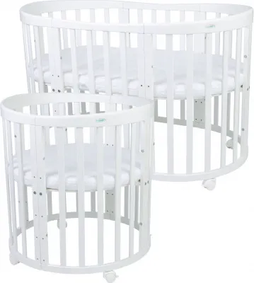 Produktbild von Detská rastúca postieľka 7v1 oval biela + set
