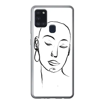 Produktbild von MuchoWow® Handyhülle Schutzhülle Hülle für Samsung Galaxy A21s Frau - Gesicht - Porträt Silikon Softcase Handy Hülle - Hartschale