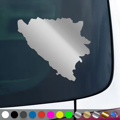 Produktbild von PantherPixel Bosnien Aufkleber Umriss Kontur Reisen Herzegowina Sticker Auto Geschenkidee Farbe Silber