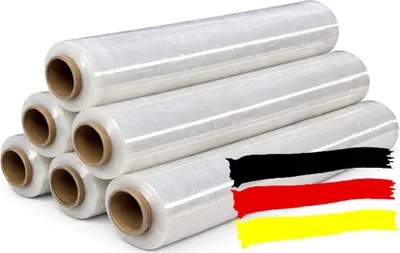 Zdjęcie produktu dla 6 sztuk folii stretch, folii paletowej, folii opakowaniowej, folii do owijania, folii do przeprowadzek, 50 cm (przezroczysta), 20 µm