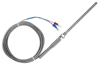Produktbild von M8-Gewinde, PT100-Platin-Widerstands-Thermoelement, 100-mm-Sonde, Temperatursensordraht 0-400 ℃ (3 m)