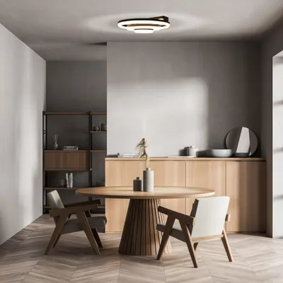 Zdjęcie produktu dla Lampa sufitowa LED czarna, ściemniana, zdalne sterowanie, D 60 cm