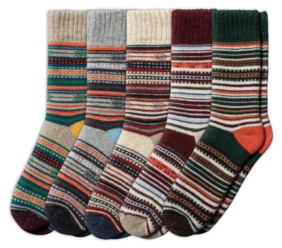 Zdjęcie produktu dla Skarpety wełniane - Wełna merino - Damskie i męskie - 5 par - Ciepłe skarpety zimowe