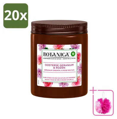 Productafbeelding van 20 x Botanica geurkaarsen van Air Wick - Geranium & Roos - Voordeelverpakking - 20 stuks