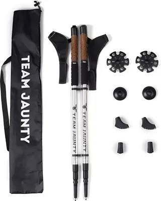 Produktbild von Nordic Walking Faltbare Wanderstöcke, robuste Aluminium Legierung, ergonomischer und rutschfester Handgriff