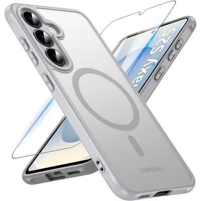 Productafbeelding van Beschermhoes voor Samsung S25 5G (6,2 inch), compatibel met MagSafe, mat transparant, grijs